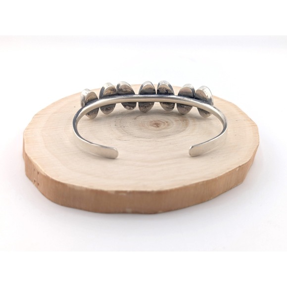 Genuine Navajo Bracelet Handmade Native American Cuff Silver Turquoise sz 6.5 * - Picture 10 of 12
